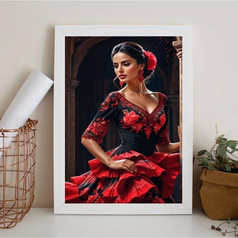 Quadro Umbanda Cigana Pombagira 24X18Cm - Com Vidro