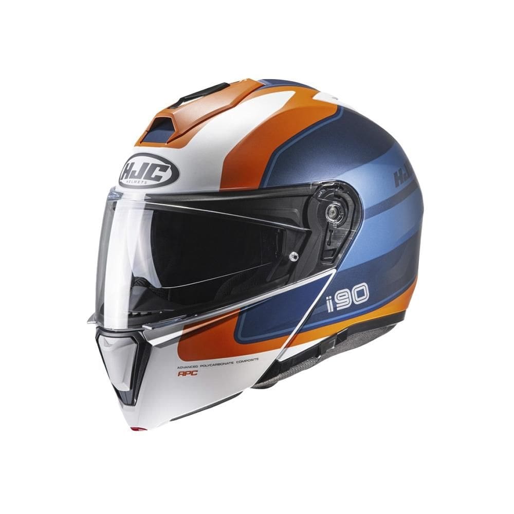 Capacete Hjc I90 Wasco  Azul Laranja E Branco 63 [F016]