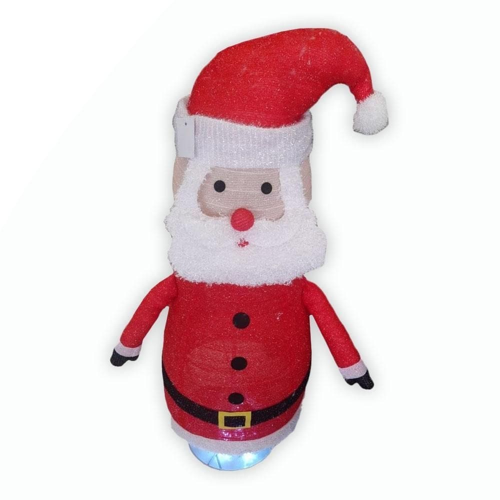 Papai Noel 120Cm Com Luzes 127V E Estrutura De Metal Natal