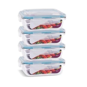 Conjunto 6 Potes Herméticos Vidro 640ml - Trava Resistente