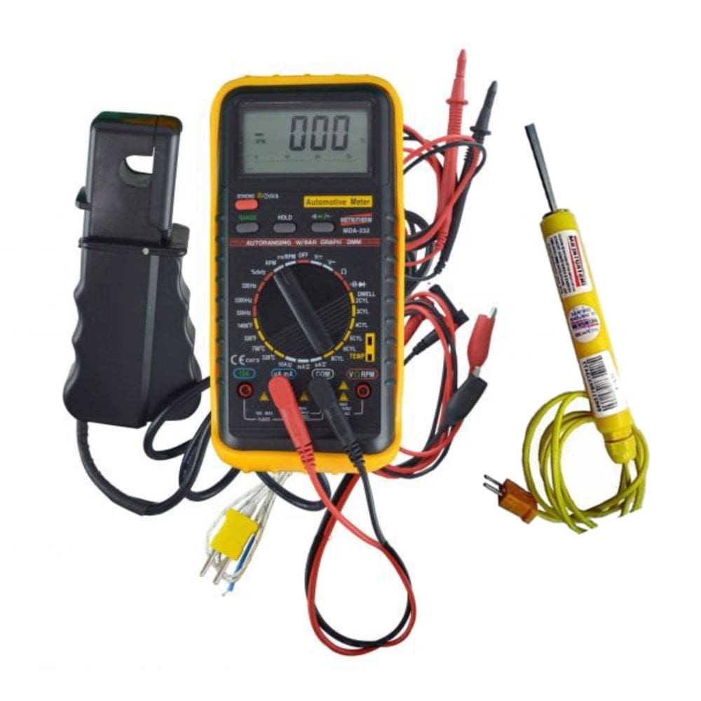 Kit Multímetro Automotivo Digital Corrente Tensão Continuidade Hold Mda-232 Portátil Instrutherm Sensor Superfície S-01k