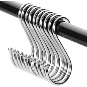 Kit 10 Ganchos Aço Inox Cozinha Barra Tubo Utensílios Tipo S