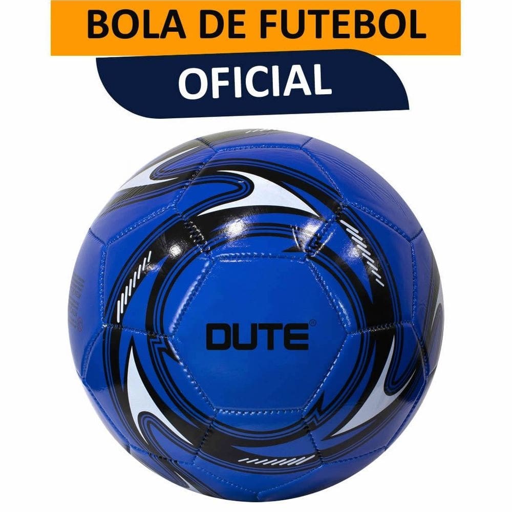 Bola de Futebol Tamanho Oficial Número 5 Costurada Couro Sintético Azul