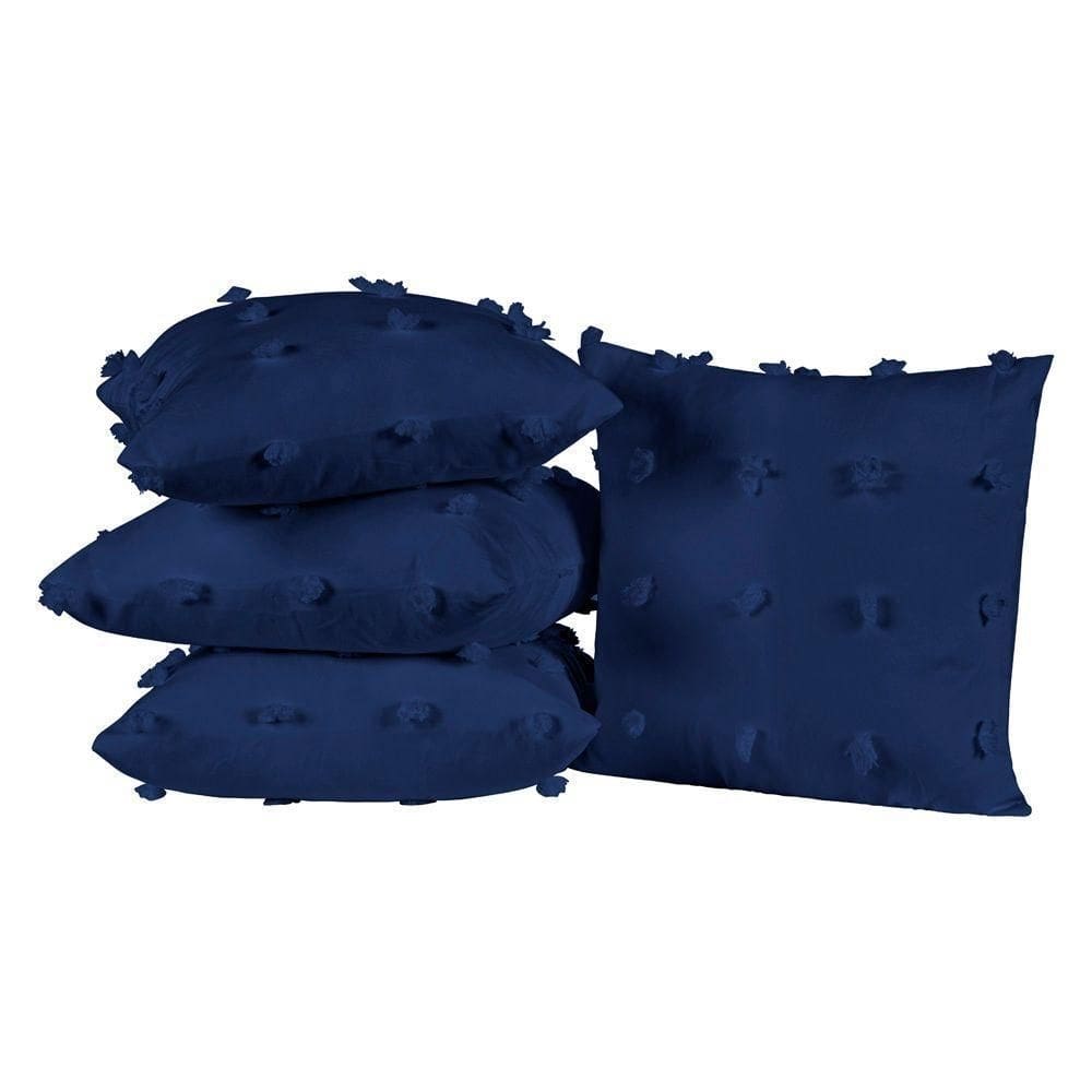 Kit 04 Almofadas Cheias Poppy 45cm X 45cm Cor Azul Marinho