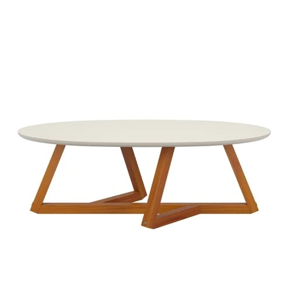 Mesa De Centro Classic Off White/Amêndoa – Tebarrot Móveis