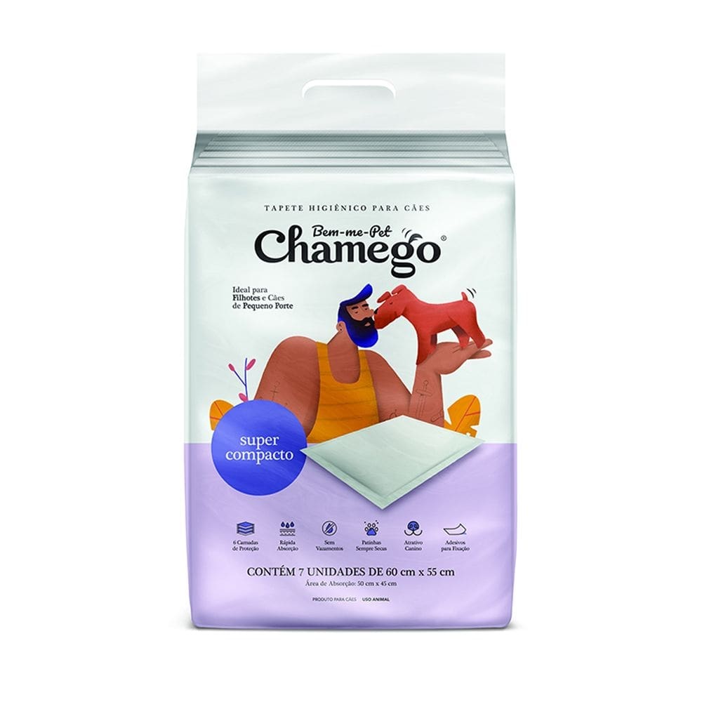 Tapete Higiênico Compacto Chamego 60X55cm 7 Unidades