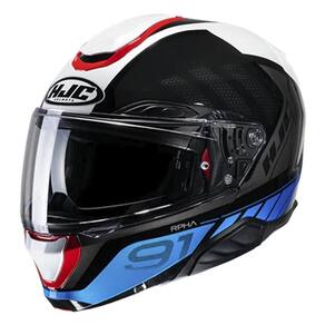 Capacete Hjc Rpha 91 Rafino Preto Branco Azul E Vermelho 59 [F016]