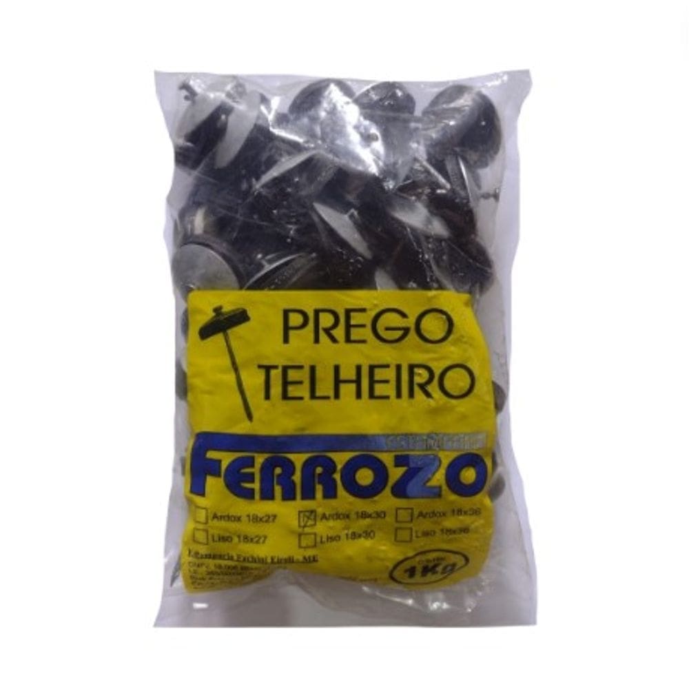 Prego Telheiro 1Kg 18 X 30 Com Borracha