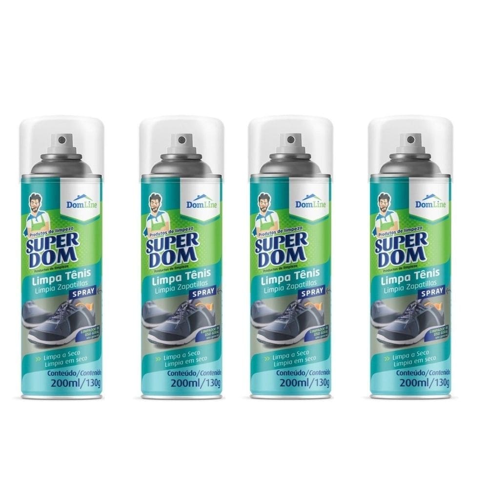 Kit 4 Spray Limpa Tenis A Seco Domline 200Ml
