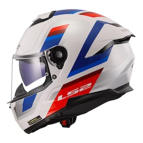 Capacete LS2 FF808 Stream II Vintage Branco Azul e Vermelho