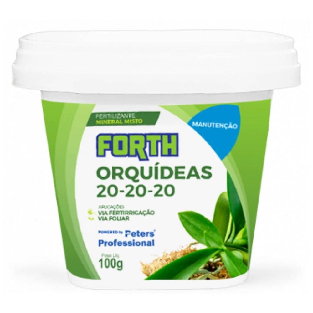 Adubo Orquídeas Manutenção NPK 20-20-20 (100g) FORTH