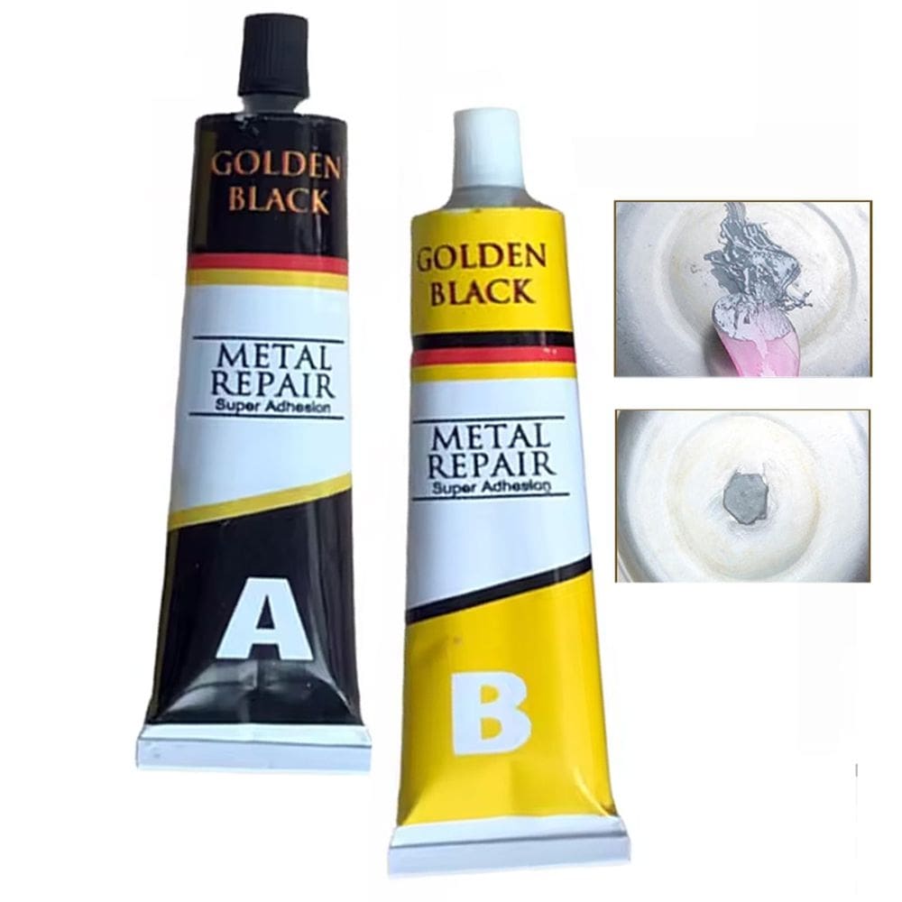 Super Cola Epoxi Vazamento Metal Aço Aluminio Reparo Rachadura Resistente Secagem Rapida