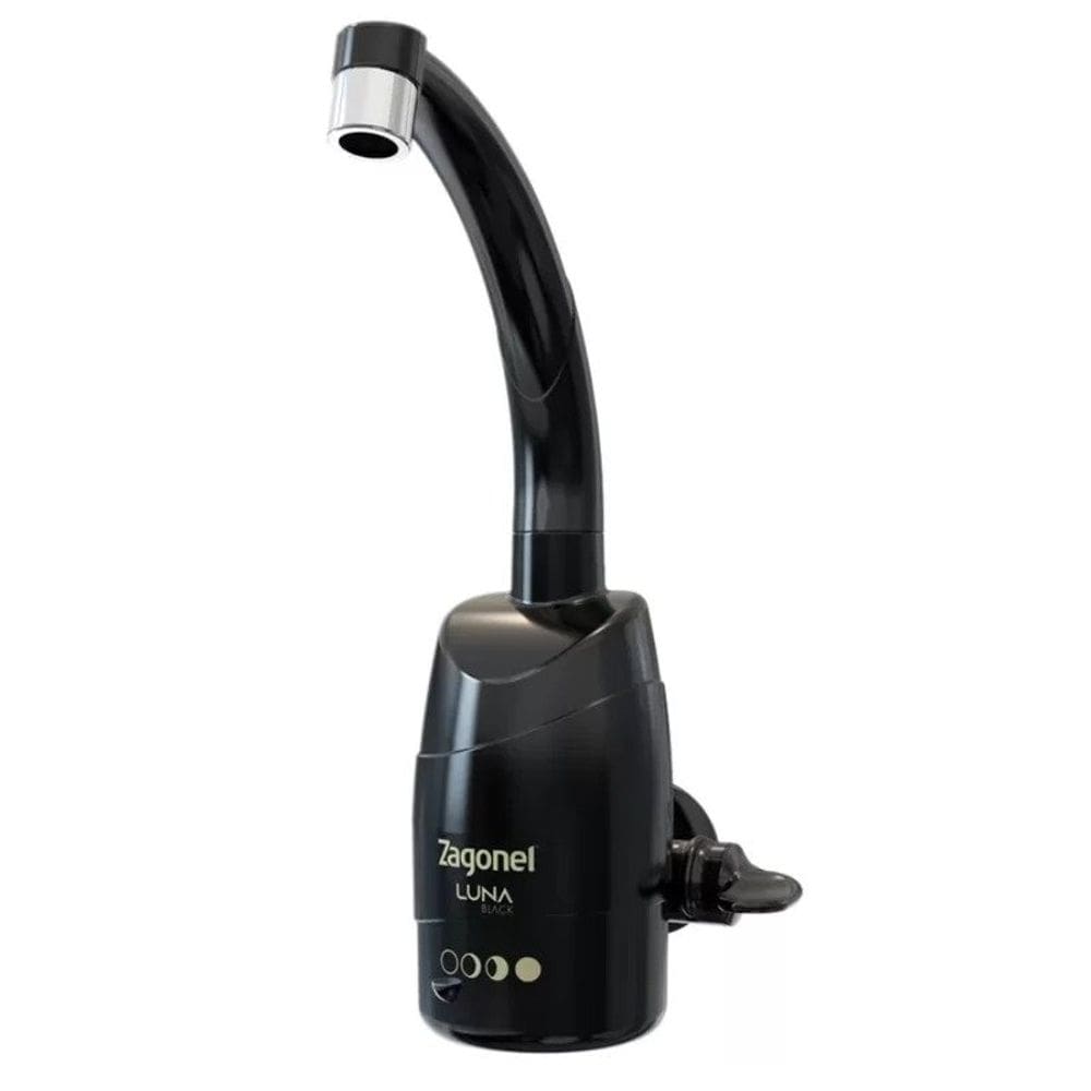 Torneira Elétrica Luna 4T Preta de Parede Zagonel 127V