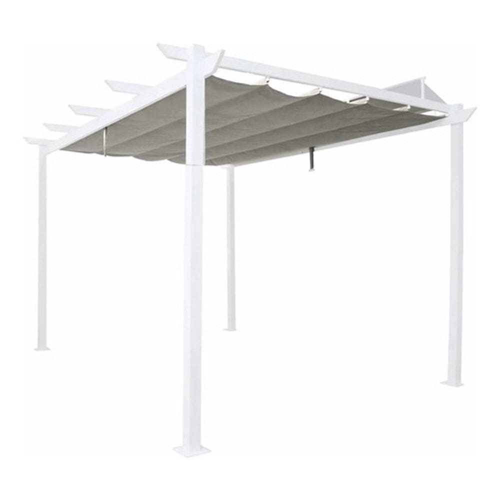 Pergolado Aluminio Toldo Retrátil 400x282cm Branco - Outdoor
