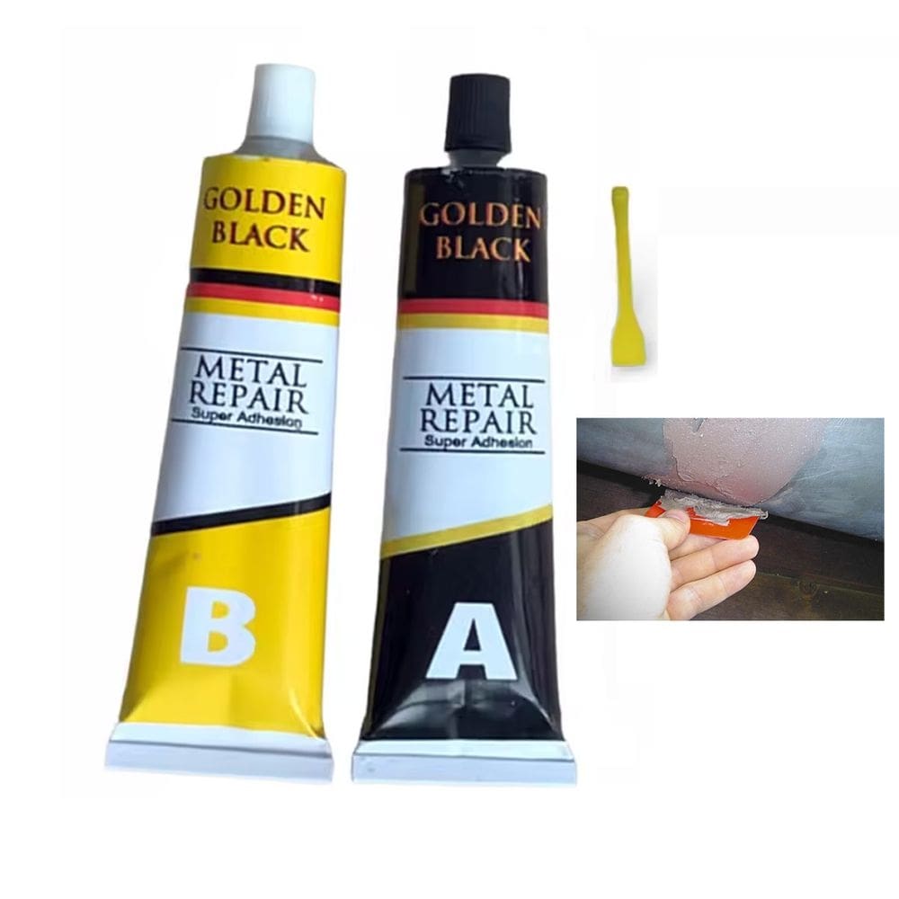 Super Cola Epoxi Reparo Metal Aço Aluminio Vazamento Rachadura Resistente Secagem Rapida