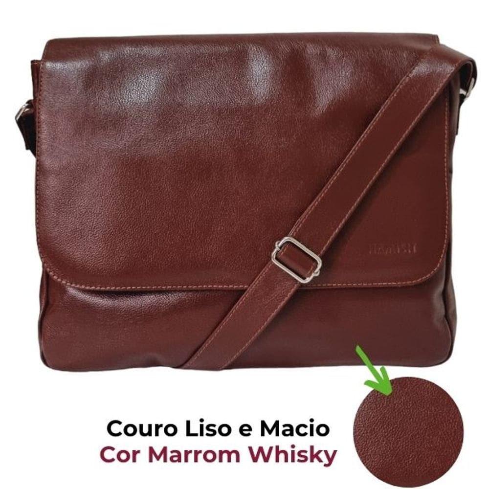 Bolsa Masculina Couro com Alça Transversal HP015 | HAMISH
