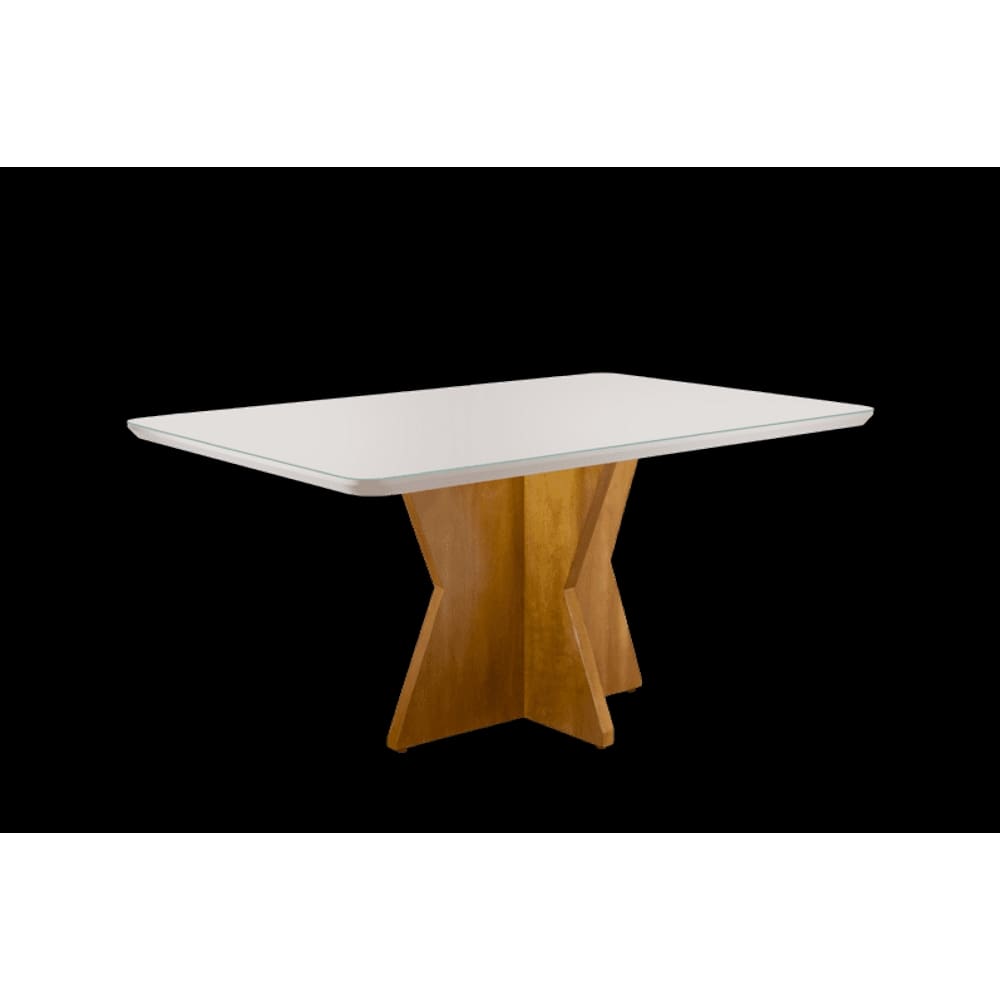 Mesa de Jantar Moderna com Vidro - Cristal-1,80x0,90m - Móveis Mundial