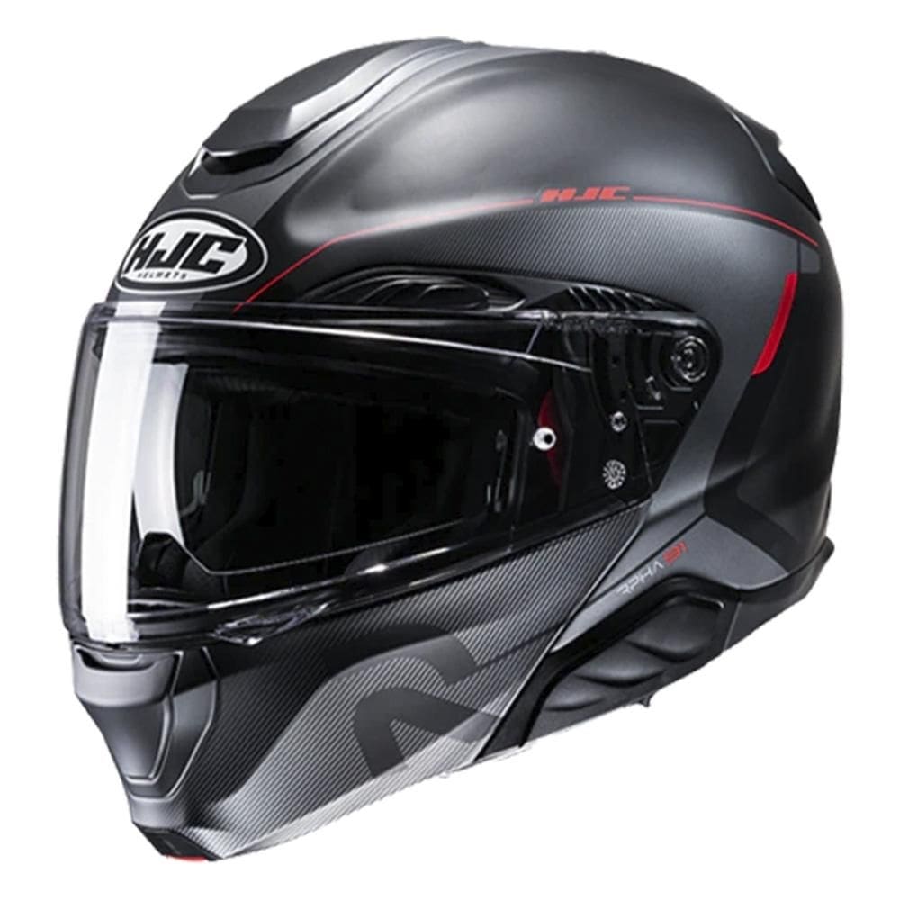 Capacete Hjc Rpha 91 Combust Preto Cinza Escuro E Vermelho 58 [F016]