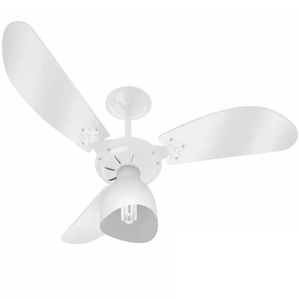 Ventilador De Teto Venti-Delta New Cristal Light Com 3 Pás Branco 127V