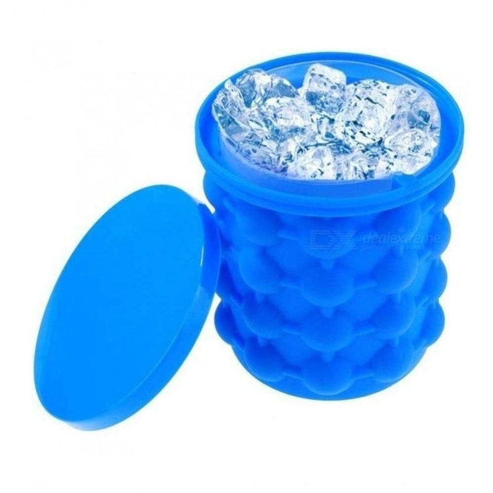Máquina De Gelo Manual Balde Ice Magic Silicone Com Tampa