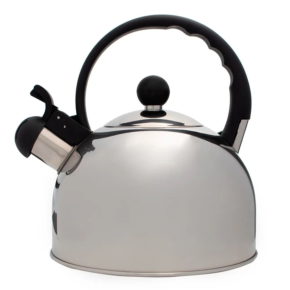 Chaleira Inox Cromado Com Apito 2 Litros Mimo Style Bule De Chá E Café Para Ferver Água