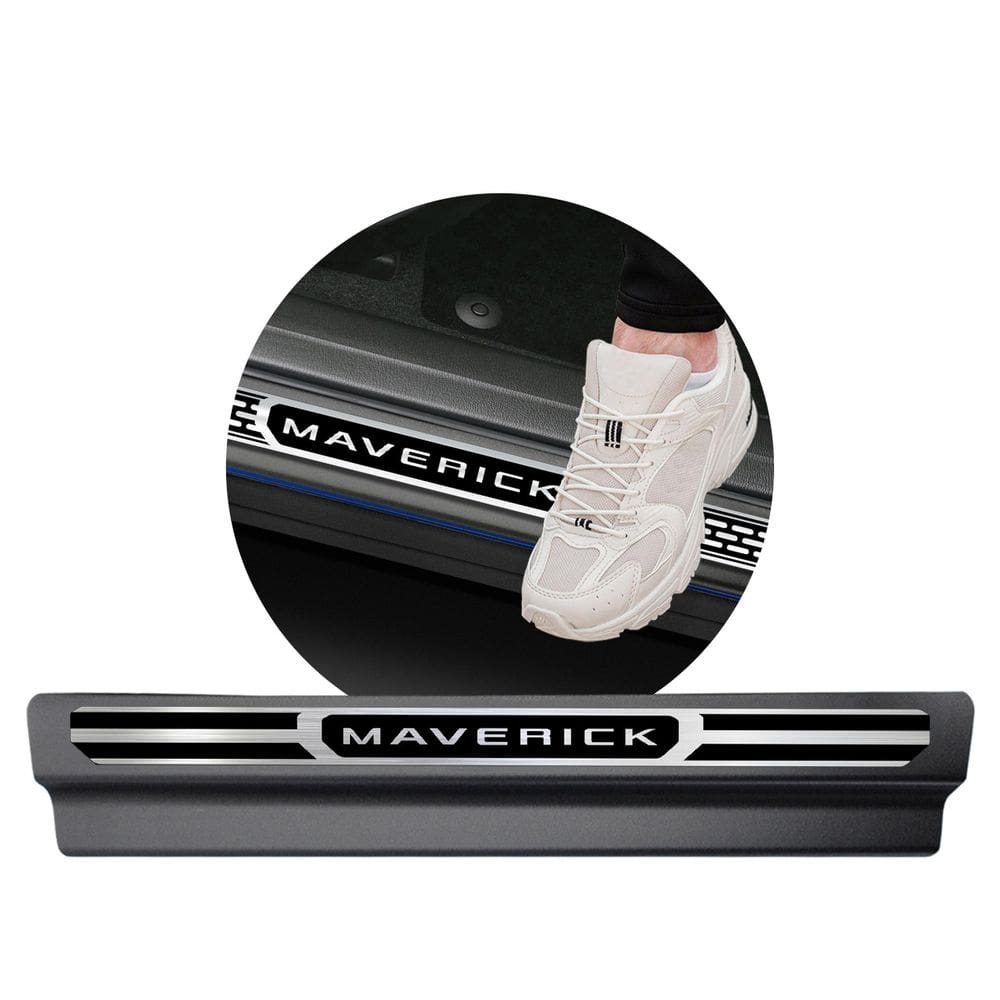 Jogo Soleira Premium Elegance Rampage 2024 em Diante Preto Elegance e Aço Escovado