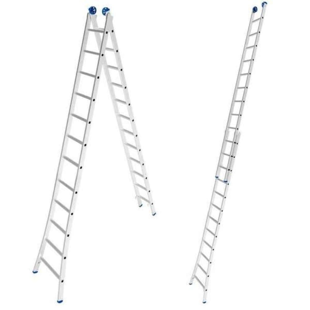 Escada de Alumínio Extensiva 2 x 12 Degraus 3,65 x 6,17 Metros EVALD