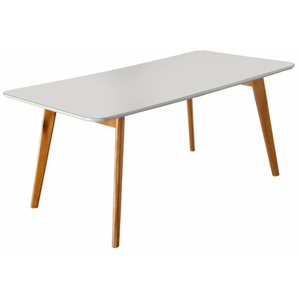 Mesa de Jantar com Vidro Madeira Maciça - Slim-1,20x0,90m - Móveis Mundial