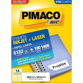 Etiqueta Inkjet/Laser Pimaco 6182 - 33,9 mm x 101,6 mm