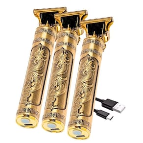 Kit 3 Maquininhas Completa Corte De Cabelo Dragão 4 Pentes
