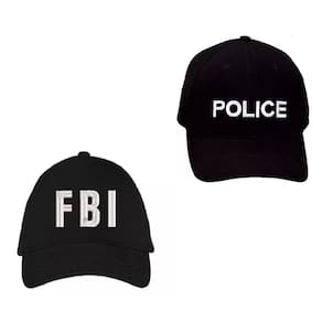 Boné Police Ou FBI C/ Bordado Branco Festas