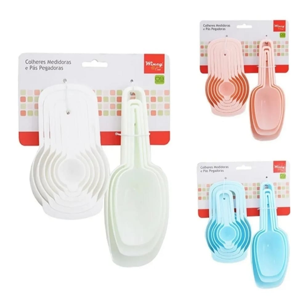 Conjunto De 6 Xícaras Medidoras + 3 Pás Pegadoras Alimento