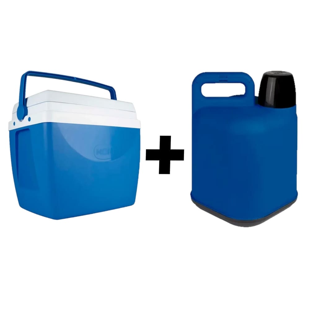 kit Caixa Térmica 34 Litro Com Garrafão 5 Litros - MOR Cor:Azul