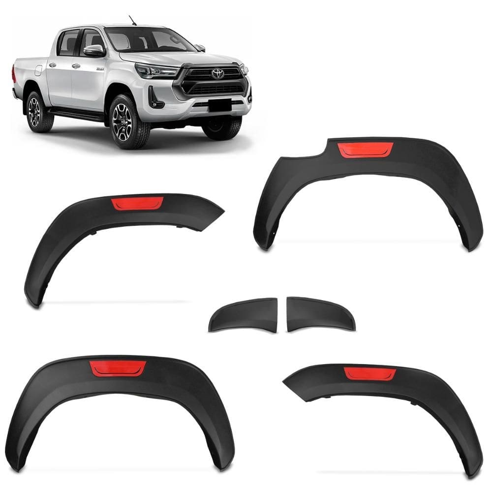 Alargadores Paralamas Hilux 2016 a 2023 Preto Tgpoli