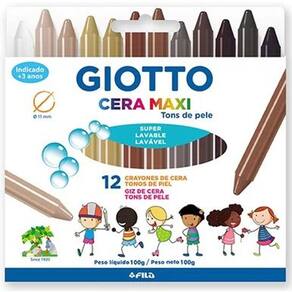 Giz de Cera Maxi  Tons de Pele Giotto - 12 Cores