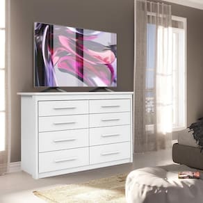 Cômoda Para Quarto Para TV Até 50 Polegadas Branco Elsie Shop Jm