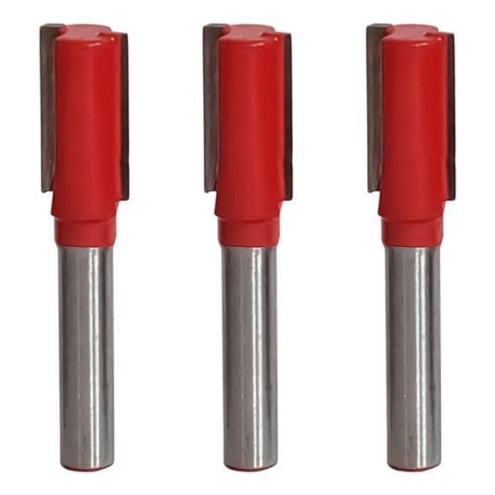 Kit 3 Fresa Reta Paralela 10Mm Haste 6Mm Metal Duro Tupia