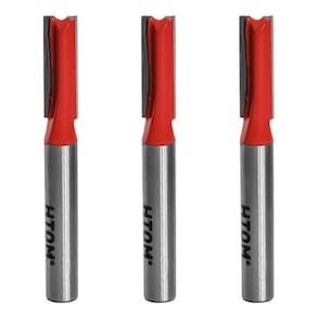 Kit 3 Fresa Reta 1/4 Haste 1/4 Corte Duplo Metal Duro Tupia