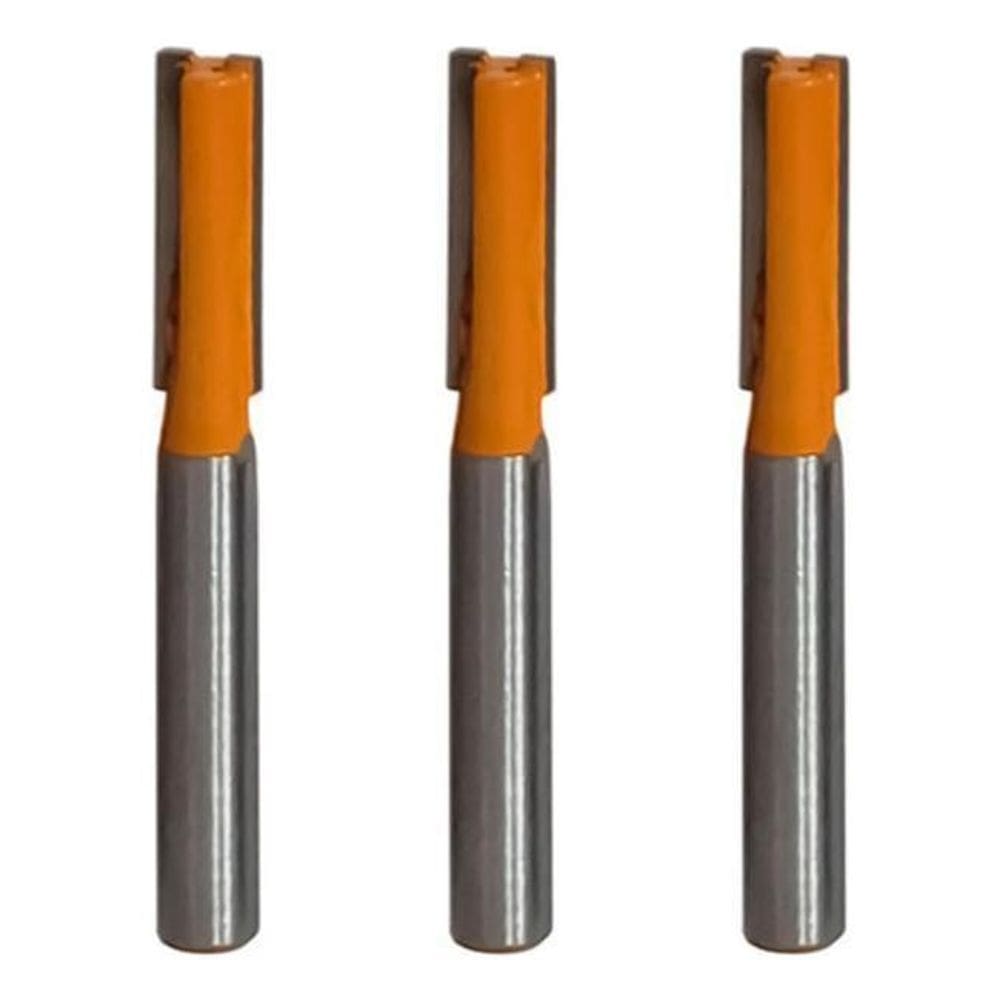 Kit 3 Fresa Reta Paralela 6Mm X 6Mm Metal Duro Tupia Madeira