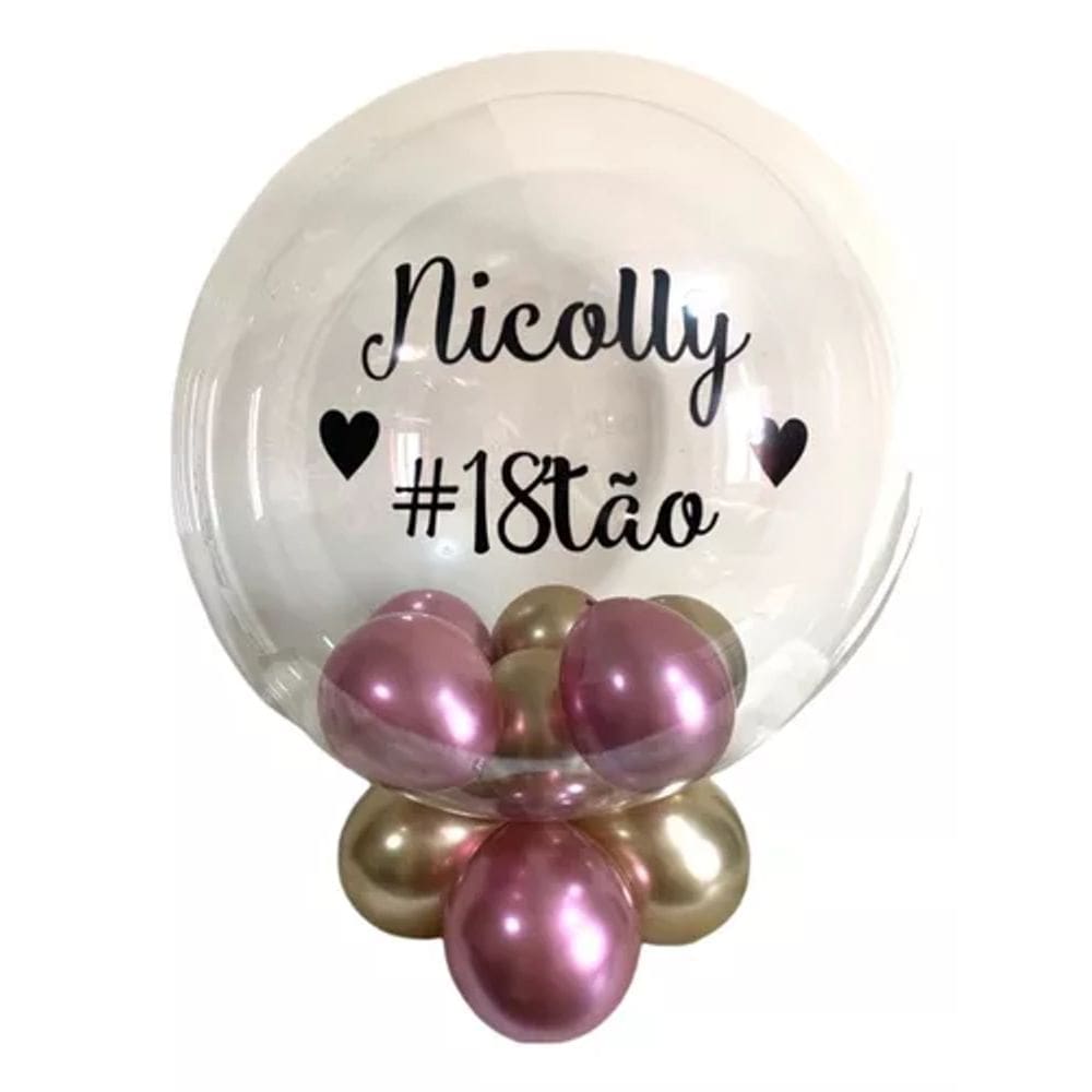 Balao Com Nome Personalizado Bexiga Metalizada Kit Decoração m