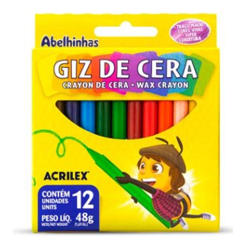 Giz de Cera 12 Cores - Acrilex