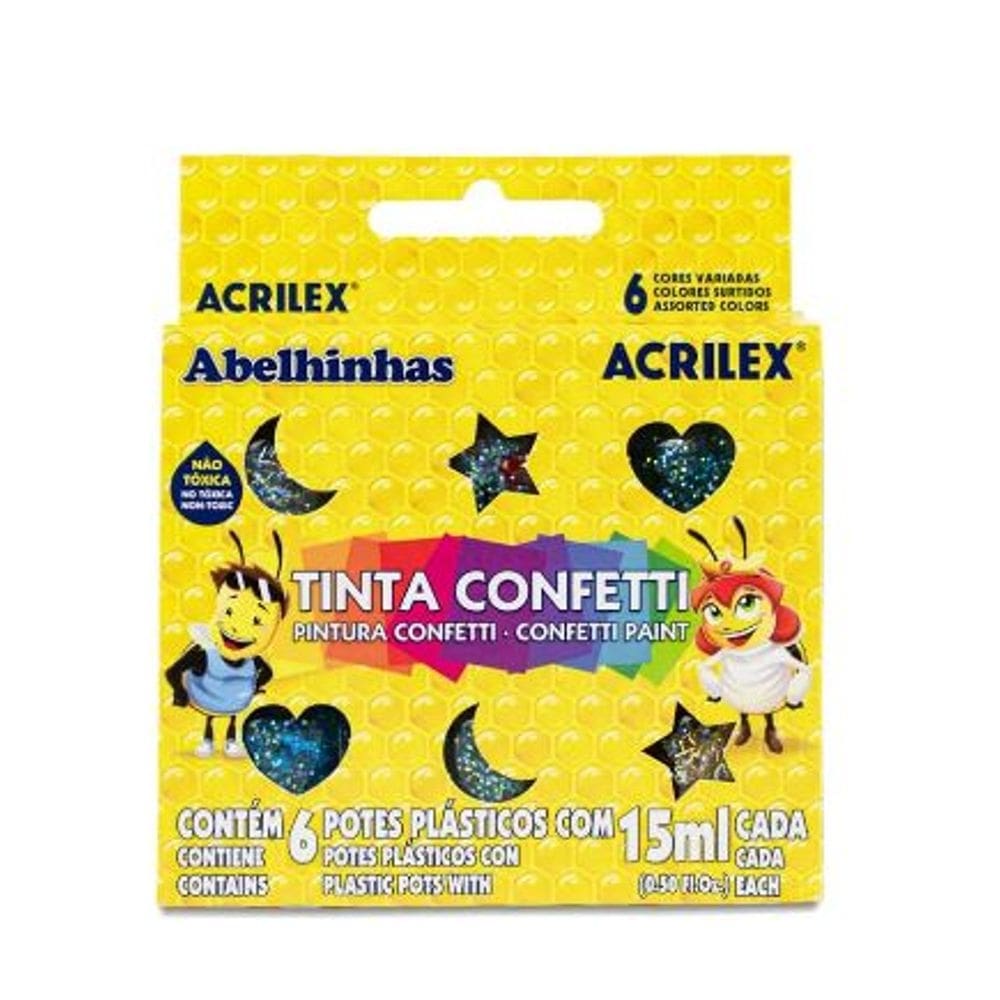 Tinta Confetti Acrilex C/6 Cores Ref:10848