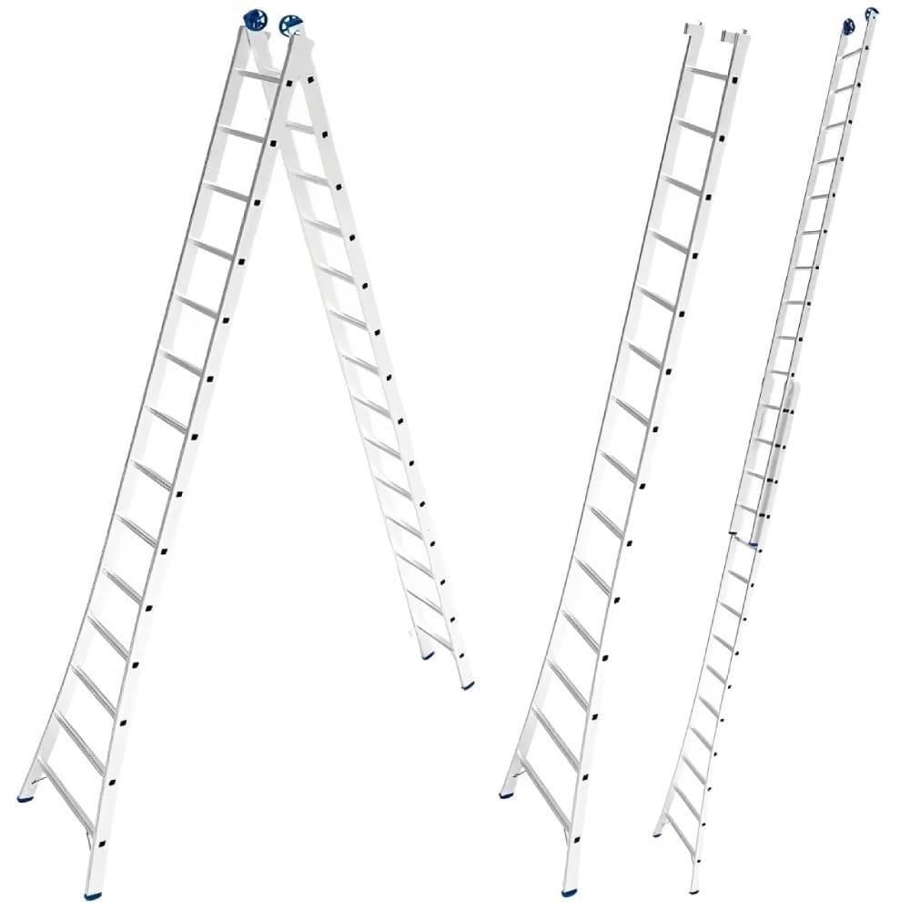 Escada de Alumínio Extensiva 2 x 14 Degraus 4.21 x 7.01 Metros EVALD