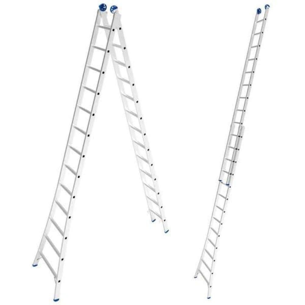 Escada de Alumínio Extensiva 2 x 13 Degraus 3,93 x 6,45 Metros EVALD