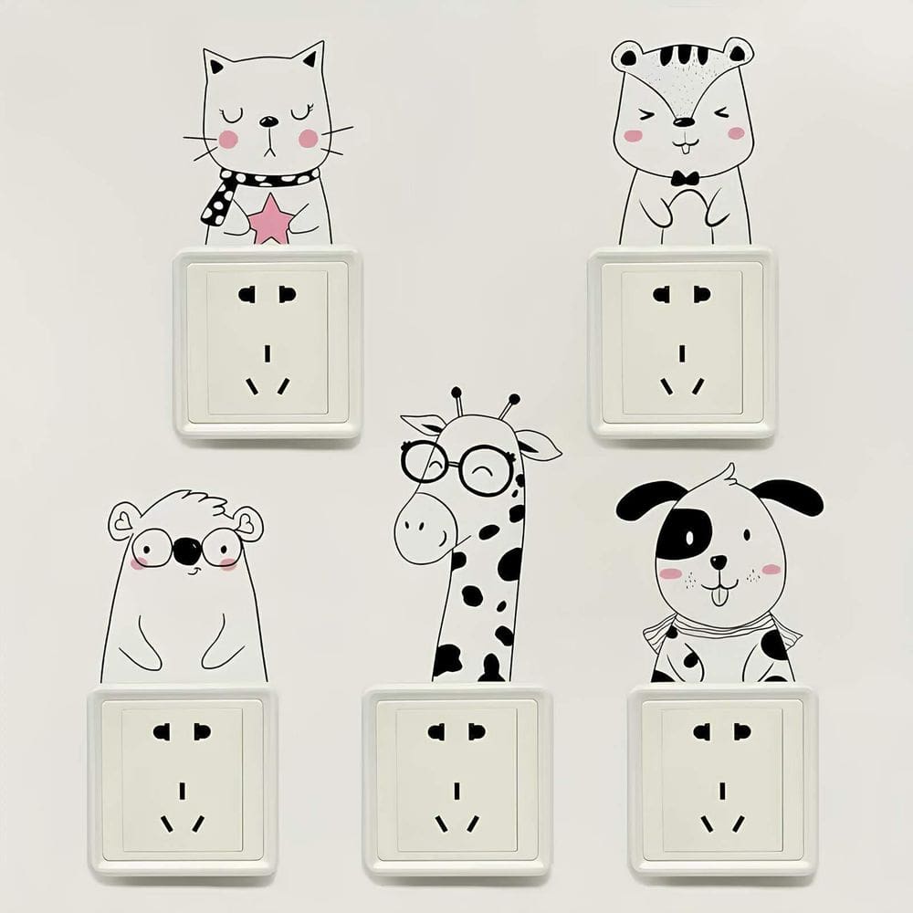 Kit C/05 Adesivos Para Interruptor Animais