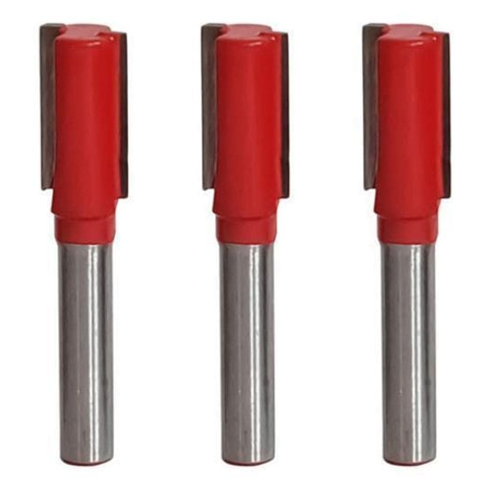 Kit 3 Fresa Reta Paralela 10Mm Haste 6Mm Metal Duro Tupia
