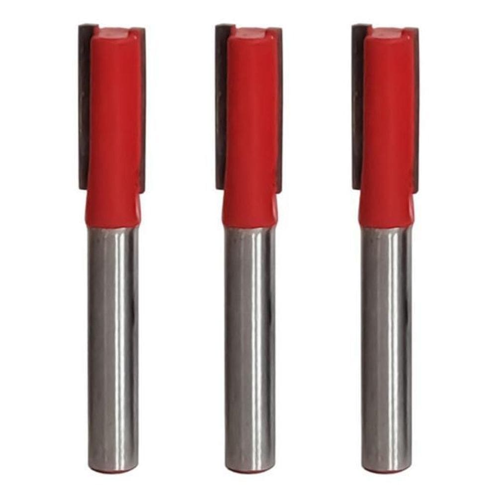 Kit 3 Fresa Reta Paralela 8Mm X 6Mm Metal Duro Tupia Madeira
