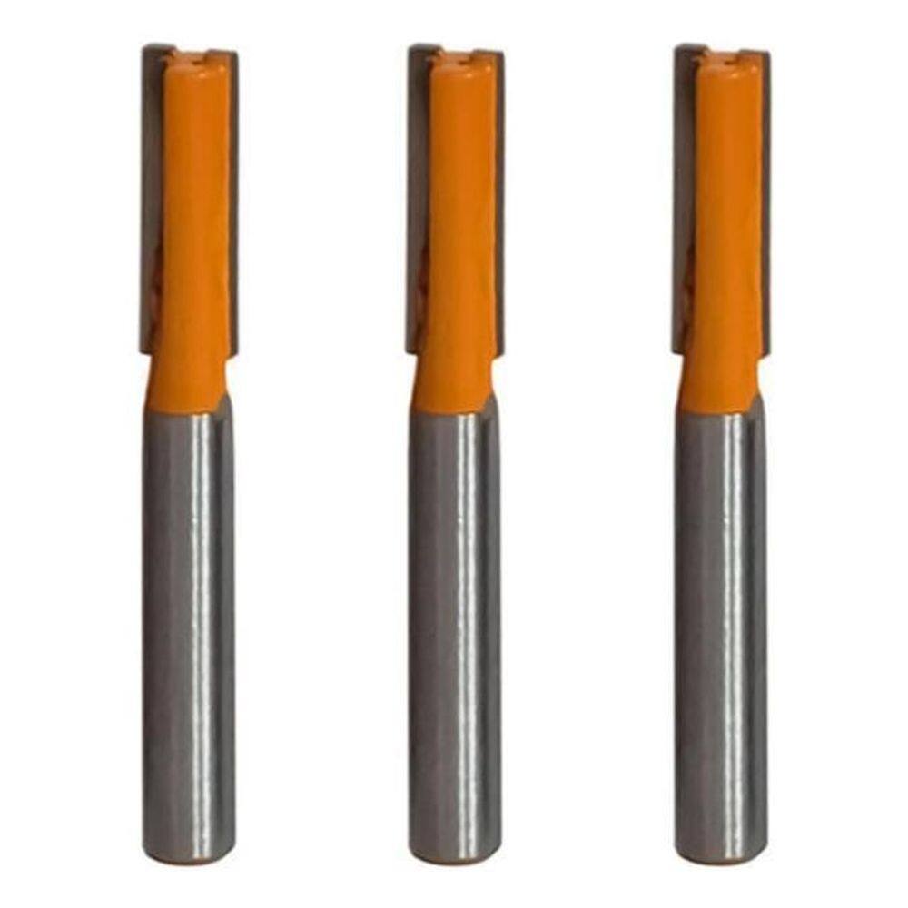 Kit 3 Fresa Reta Paralela 6Mm X 6Mm Metal Duro Tupia Madeira