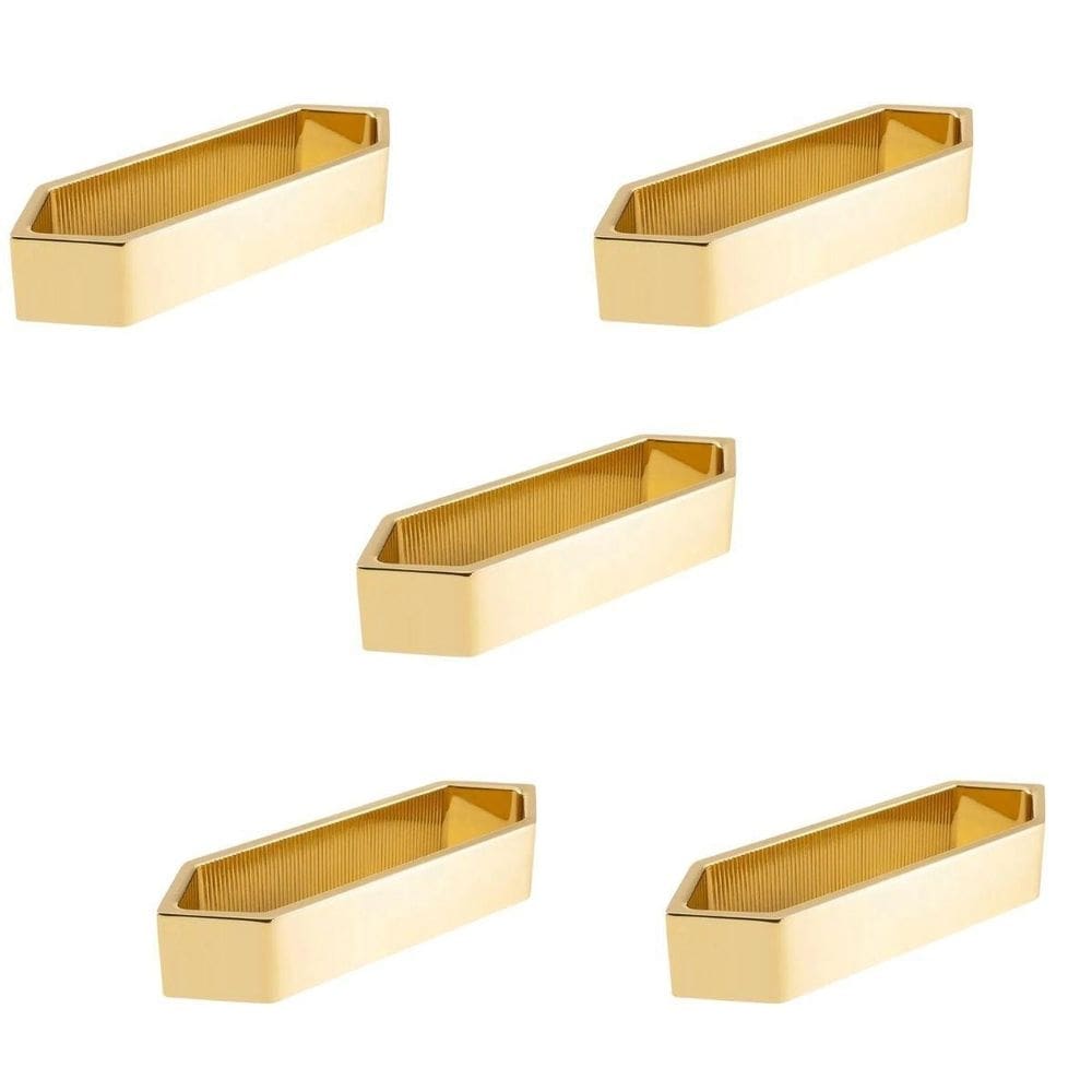 Kit 5 Puxador Moveis Elemento M 48Mm Gold Dourado Brilhante