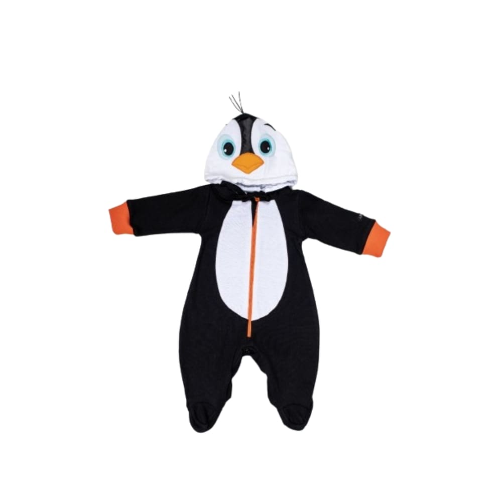Macacão bebê inverno Bichinhos - Pinguim - Dinossauro